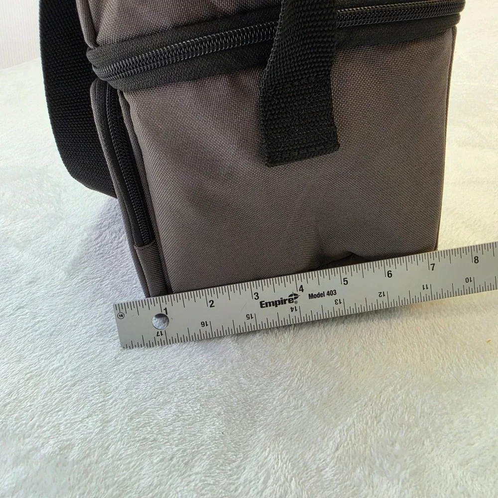 Carhartt Insulated Lunch Cooler Bag Charcoal Gray Dual Compartment Strap